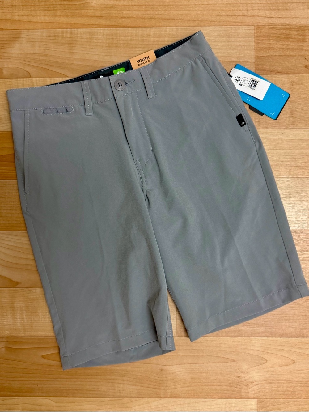NWT Quiksilver Boys Amphibian Hybrid Shorts Size 12 (26) Gray Swim Walkshort
